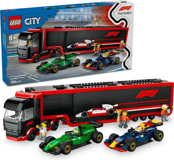 Actual product image LEGO F1 Transporter mit RB20 & AMR24 F1 Rennautos (60445, LEGO City)