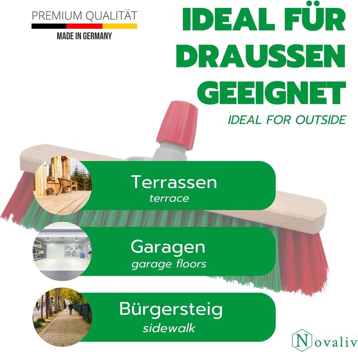 Produktbild Novaliv Gartenbesen Elaston 40 cm Besenkopf Elaston Borsten Ideal als Besen draussen Strassenbesen Har (1 Stk.)