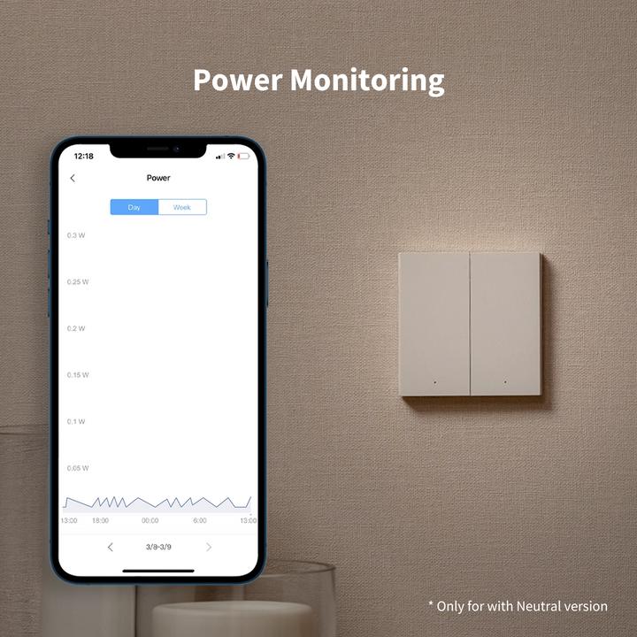 Image du produit Aqara Interrupteur Smart Wall H1 Blanc Non Neutre, Double Rocker (Zigbee)