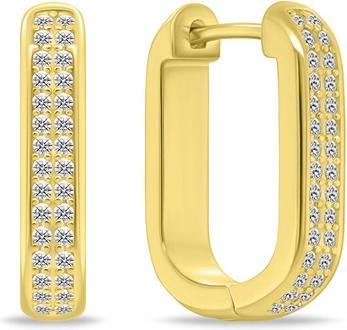 Immagine prodotto Brilio Silver - Oval gold-plated earrings with zircons EA1139Y