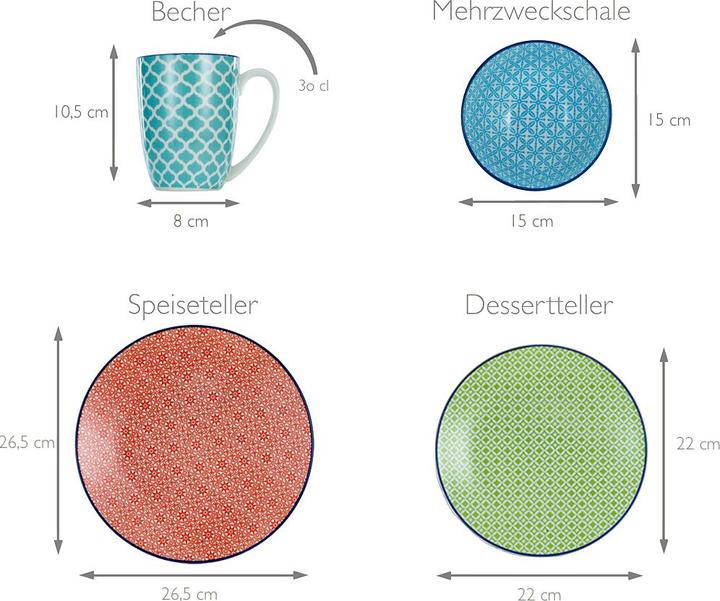 Produktbild CreaTable Mediterran (16 Stück)