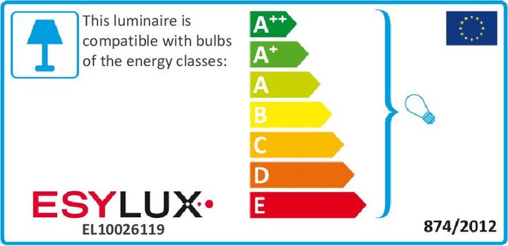Energie-Label Esylux Automatic-Leuchte (E27, IP44)