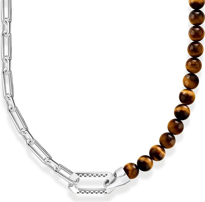 Immagine prodotto Thomas Sabo Collana con perline marroni, argento annerito (Argento 925, 50 - 55 cm)