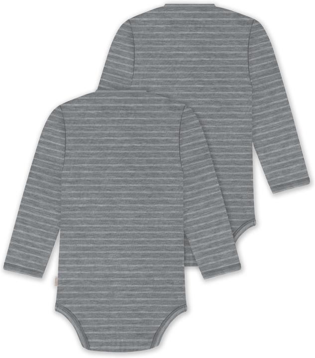Actual product image Normani 2-pack baby body Basic merino long-sleeved wrap-around body with button - 9347 (80)