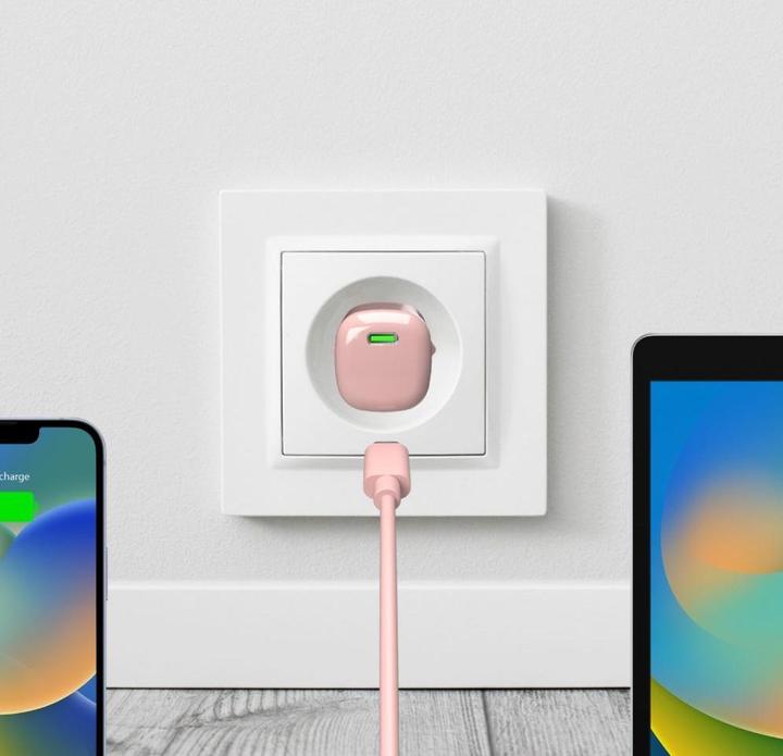 Actual product image Puro travel charger 20W USB-C GaN rose (20 W)
