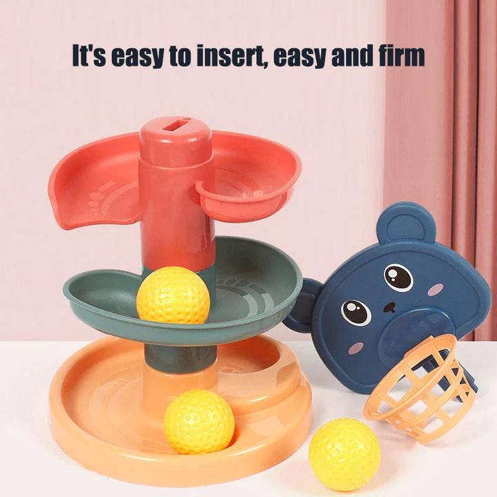 Actual product image Activity Board Baby toy Push Rolling Balls Pile Tower Stacking Early Educational Puzzle Turning Spin Track