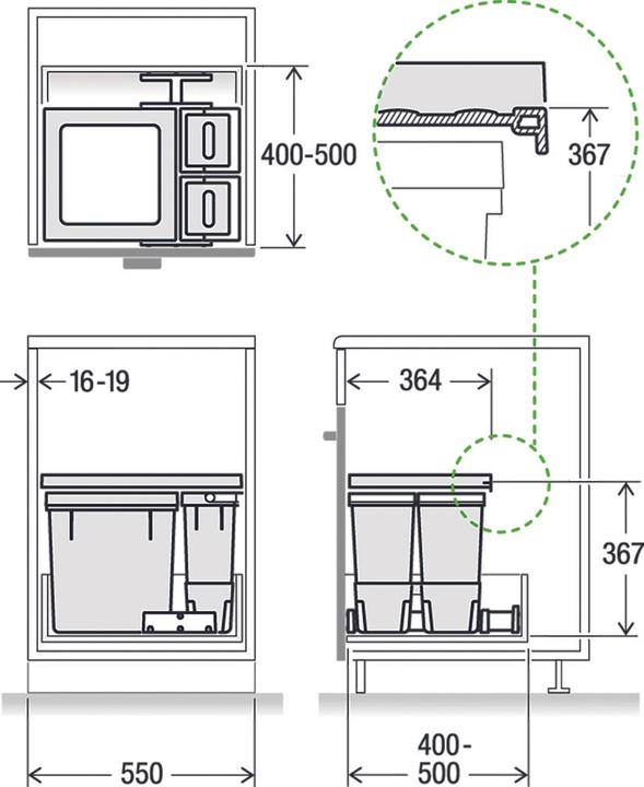 Actual product image Müllex X55 Basic waste disposal system (35 l)