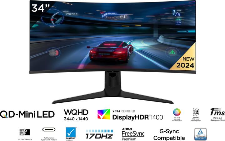 Actual product image TCL 34R83Q (3440 x 1440 pixels, 34")