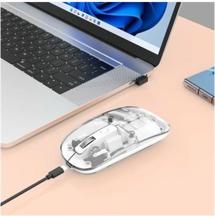 Immagine prodotto Manhattan Mouse MH trasparente 4D, bianco (Senza fili)