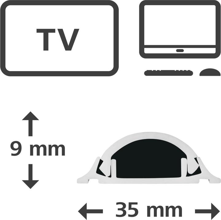 Produktbild Hama PVC-Kabelkanal, halbrund (Kabelkanal, 100 cm)