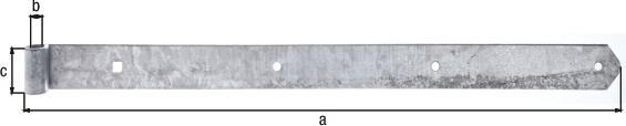 Actual product image GAH Shutter hinge width 45 mm length 700 x 45 mm thickness 5 mm steel hot-dip galvanised Ø 16 mm