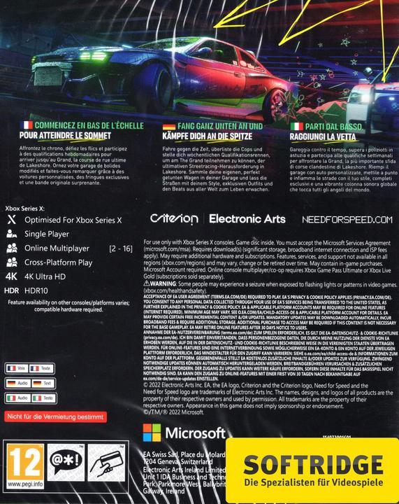 Image du produit EA Games Need for Speed Unbound (Xbox Series X, Multilingue)