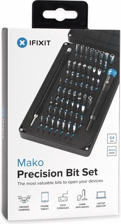 Produktbild iFixit Mako Precision Bit Set (1, 2, PH00, TR6, 0.9 mm, TR9, T3, P6, TR8, PH2, 5.5 mm, Y0, 1.5mm, 0.7 mm, 1.3 mm, PH1, P5, T TR 20, PH0000, T2, PH0, 3 mm, Y 000, 5 mm, Y 1, T TR 25, J 1, Y 00, 2.5 mm, 1mm, J 000, 3.5 mm, 4.5 mm, T TR 15, 2 mm, T5, J 00, TR7, T TR 10, J 0, T4, P2, 4 mm)