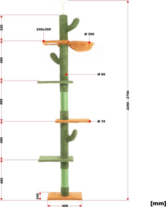 Actual product image Fudajo Scratching post (27.50 cm, Green)