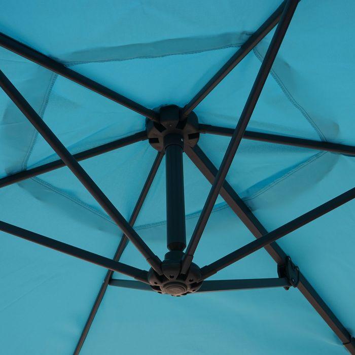 Produktbild Mendler Wandschirm, Ampelschirm Balkonschirm Sonnenschirm, 3m neigbar, Polyester Alu/Stahl 9kg, türkis - 273 (3 m)
