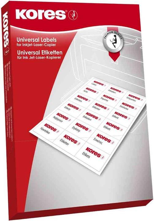 Image du produit Kores Étiquettes universelles, 99,1 x 33,9 mm, blanches, 100 feuilles bord à bord