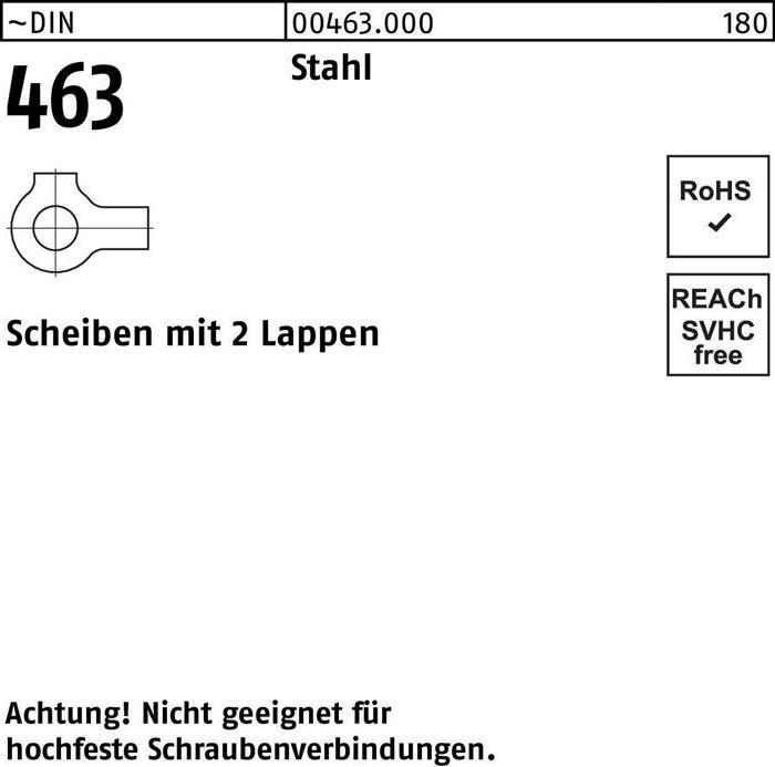 Produktbild Scheibe DIN 463 m.2 Lappen 5,3 Stahl