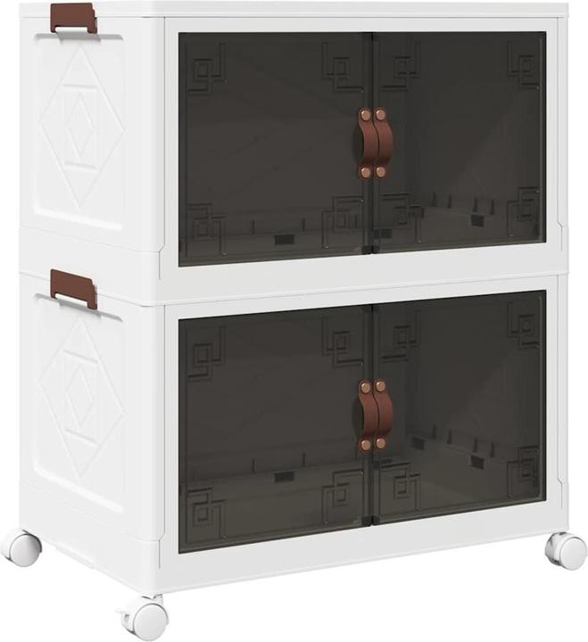Image du produit VidaXL Boîte de rangement sur roulettes Empilable 2 étages 75 L 65 x 40 x 76cm (65 x 40 x 76 cm, 75 l)