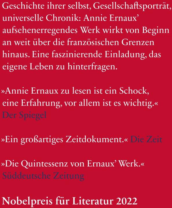 Produktbild Die Jahre (Deutsch, Annie Ernaux, Sonja Finck, 2023)