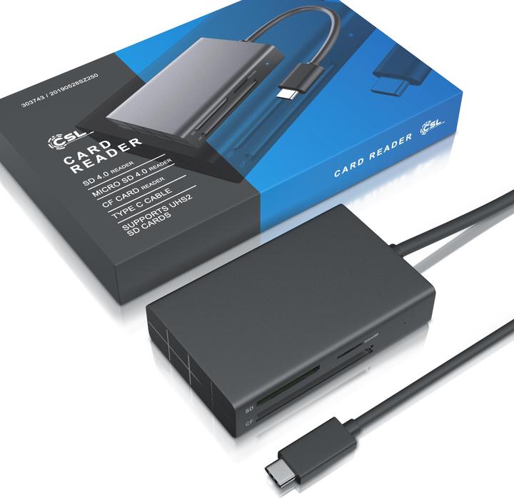 Actual product image CSL 3 in 1 card reader (USB-C 3.2 Gen 1)