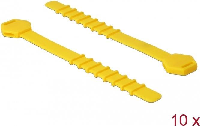 Immagine prodotto Delock Fascette in silicone riutilizzabili 10 pezzi giallo (Fascette in plastica, 120 mm, 10 pz.)