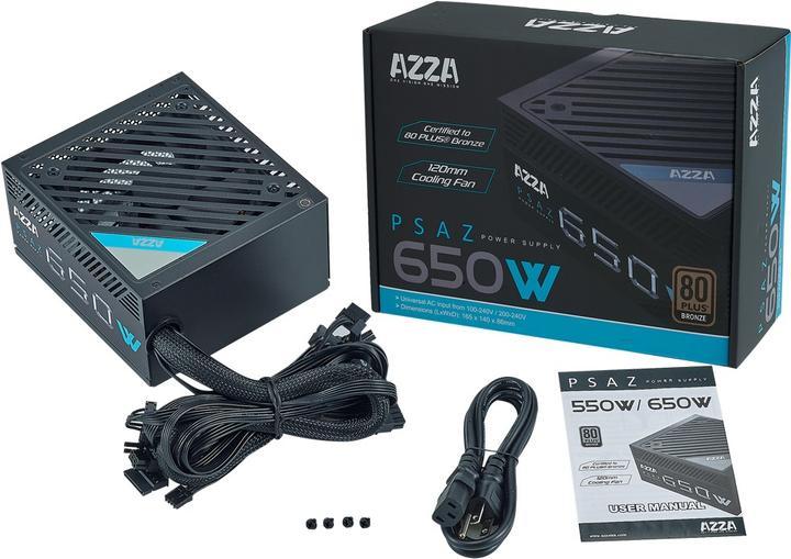 Actual product image Azza PSAZ-650B Power Supply 80+ Bronze EU (650 W)