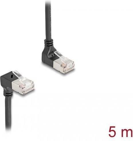 Immagine prodotto Delock Cavo di rete RJ45 Cat.6A S/FTP Slim 90° superiore/inferiore (S/FTP, CAT6a, 5 m)