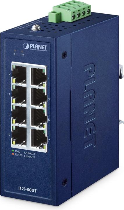 Actual product image Planet Industrial 8-Port 10/100/1000T Switch IGS-800T (8 Ports)