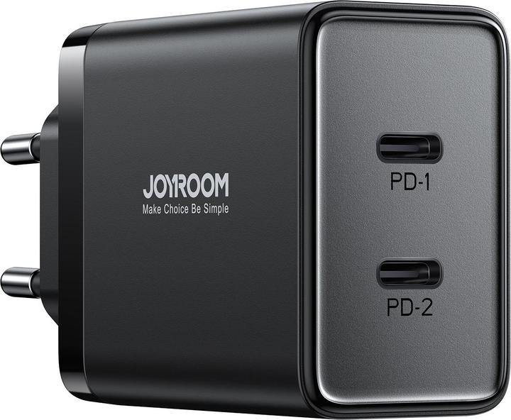 Actual product image Joyroom JR-TCF09 fast charger 2x USB-C 40W - black (40 W)