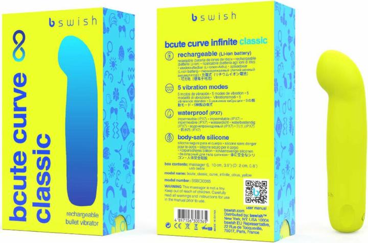 Actual product image Bswish B Swish - Bcute Curve Infinite Classic Vibrador Recargable Silicona Amarillo