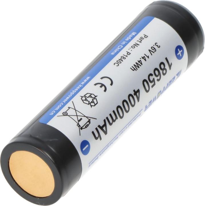 Produktbild Keeppower Akku 18650 4000mAh, 3,7V Li-Ion-Akku geschützt, Pluspol erhöht (18650, 4000 mAh)