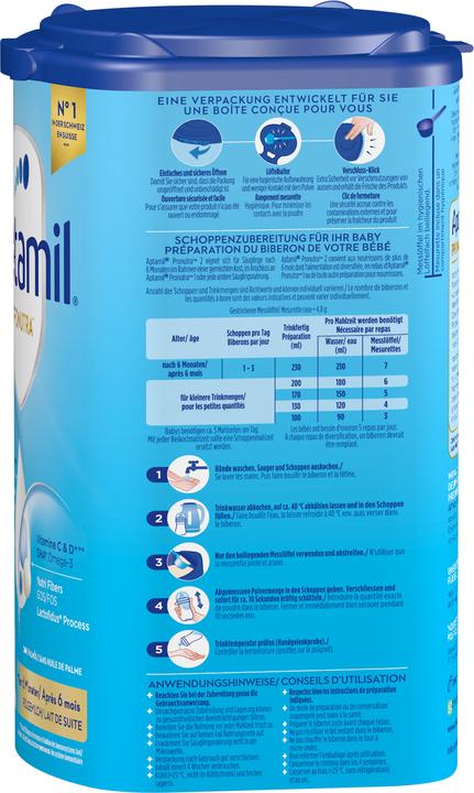 Valori nutrizionali e ingredienti Aptamil Box mensile Pronutra 2 (3200 g, da 6 m.)