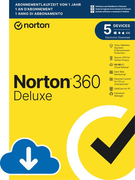 Norton 360 Deluxe (5 User, 5 Geräte/User, 12 Monate)