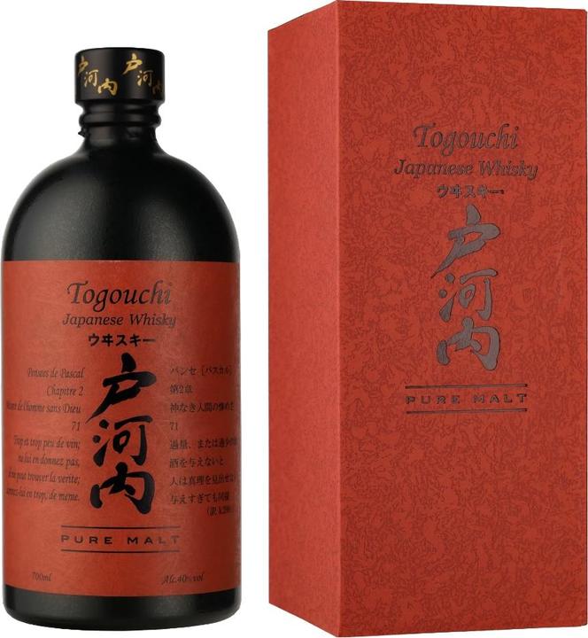 Actual product image Togouchi PURE MALT Japanese Whisky 40% Vol. 0,7l in gift box (Japanese whisky)