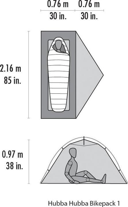 Image du produit Msr Hubba Hubba Bikepack 1 (Tente igloo, 0.93 kg, 1 personne)
