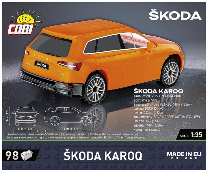 Produktbild Cobi 24585 - Škoda Karoq, Modell, 98 Teile, ab 5 Jahren
