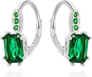 Agato Silver earrings with green crystal AGT-E001LGR