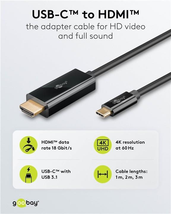 Produktbild Goobay HDMI – USB C (1 m, USB Typ C, HDMI)