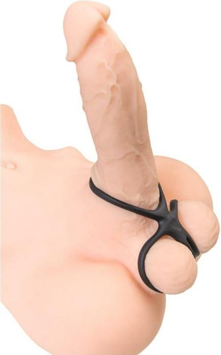 Produktbild Marka Niezdefiniowana A-TOYS Dreifach-Penisring KRAKEN, Silikon, schwarz, 10 cm (10 cm)