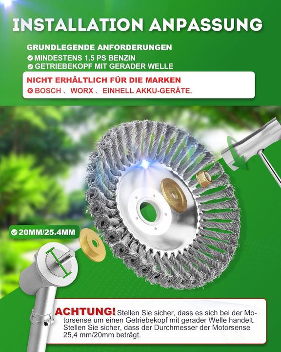 Produktbild Ladami Unkrautbürste für Freischneider (Rasentrimmer, Gartenmaschinen Aufsatz)