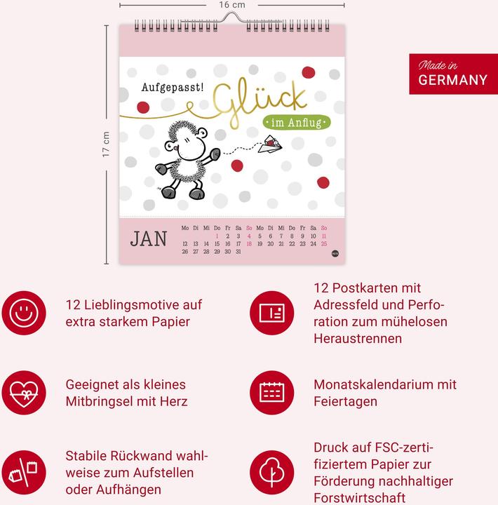 Produktbild sheepworld Postkartenkalender 2026 (Harter Einband, Deutsch)