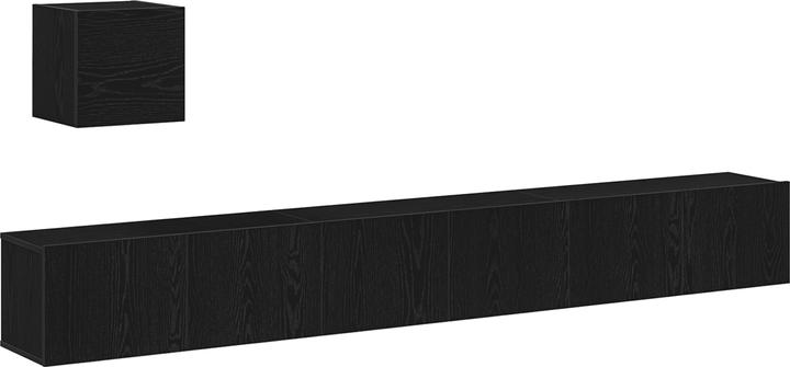 Produktbild VidaXL 4-teiliges TV-Schrank-Set Schwarz Eiche Holzwerkstoff (80 x 30 x 80 cm)