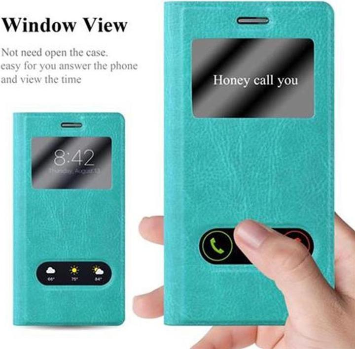 Actual product image Cadorabo Book with View double window cover (Huawei Ascend P7)