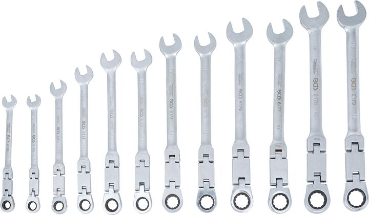 Image du produit BGS Jeu de clés mixtes à cliquet à double articulation pliable 8 - 19 mm 12 pièces (14 mm, 18 mm, 13 mm, 12 mm, 8 mm, 17 mm, 19 mm, 15 mm, 11 mm, 9 mm, 16 mm, 10 mm)