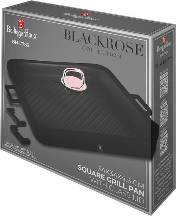 Produktbild BerlingerHaus Haus Grillpfanne mit Deckel Black Rose Collection (34 cm, Grillpfanne, Aluminiumguss)