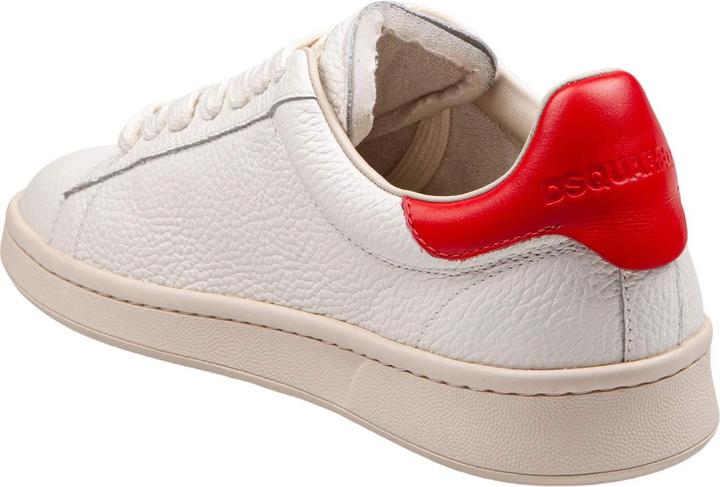 Actual product image Dsquared2 boxer sneakers in leather white and red color (40)