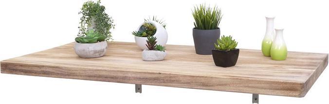 Actual product image Swisshandel24 Wall table, folding wall table Wall shelf Table, folding solid wood 120x60cm natural colour (120 x 60 cm)