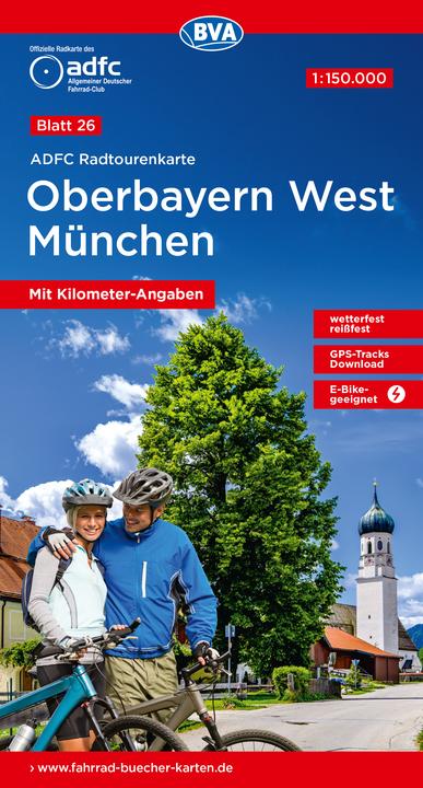 Produktbild ADFC-Radtourenkarte26OberbayernWestMünchen1:150.000,reiss-undwetterfest