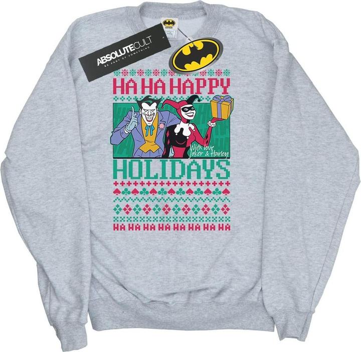 Joker und Harley Quinn Ha Ha Frohe Feiertage Baumwolle Sweatshirt