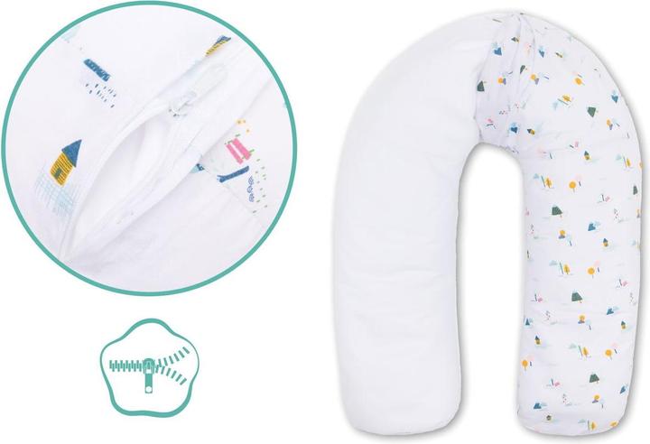 Actual product image Fillikid Nursing Pillow Village white 190c (190 cm)